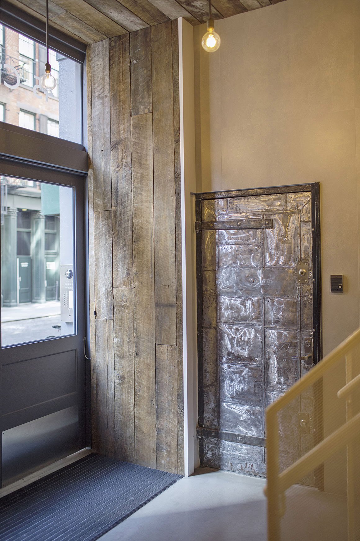 Soho NYC Residential Loft Lobby Architect Architecture Renovation Renovate Reclaimed Industrial Exposed Steel
