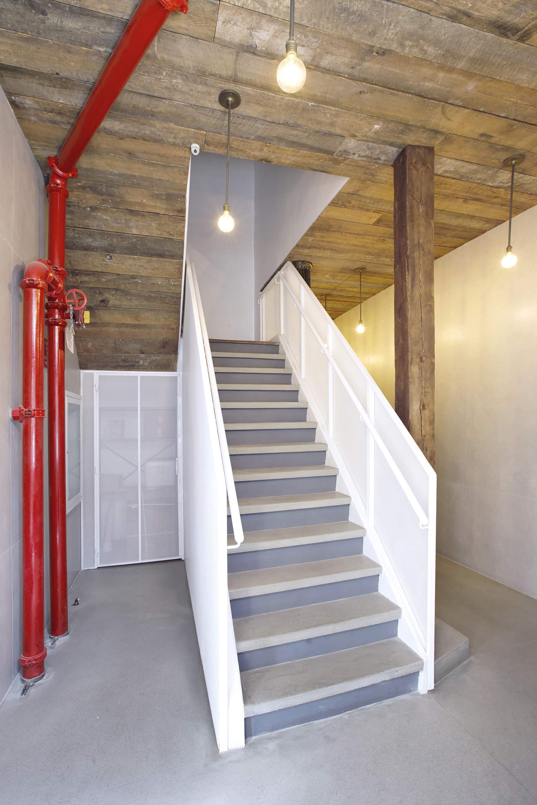 Soho NYC Residential Loft Lobby Architect Architecture Renovation Renovate Timber Column Reclaimed Industrial Exposed