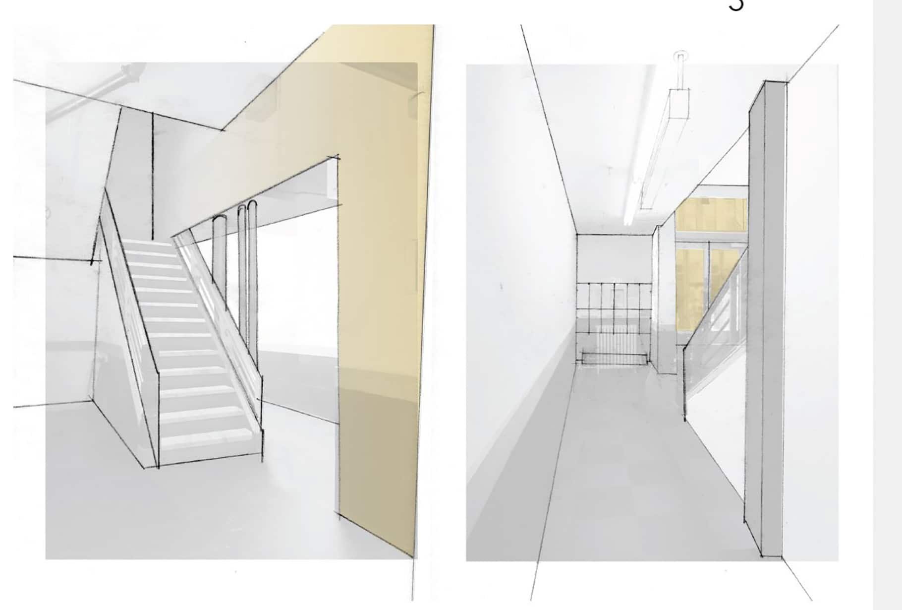 Soho NYC Residential Loft Lobby Architect Architecture Renovation Renovate Design Sketch