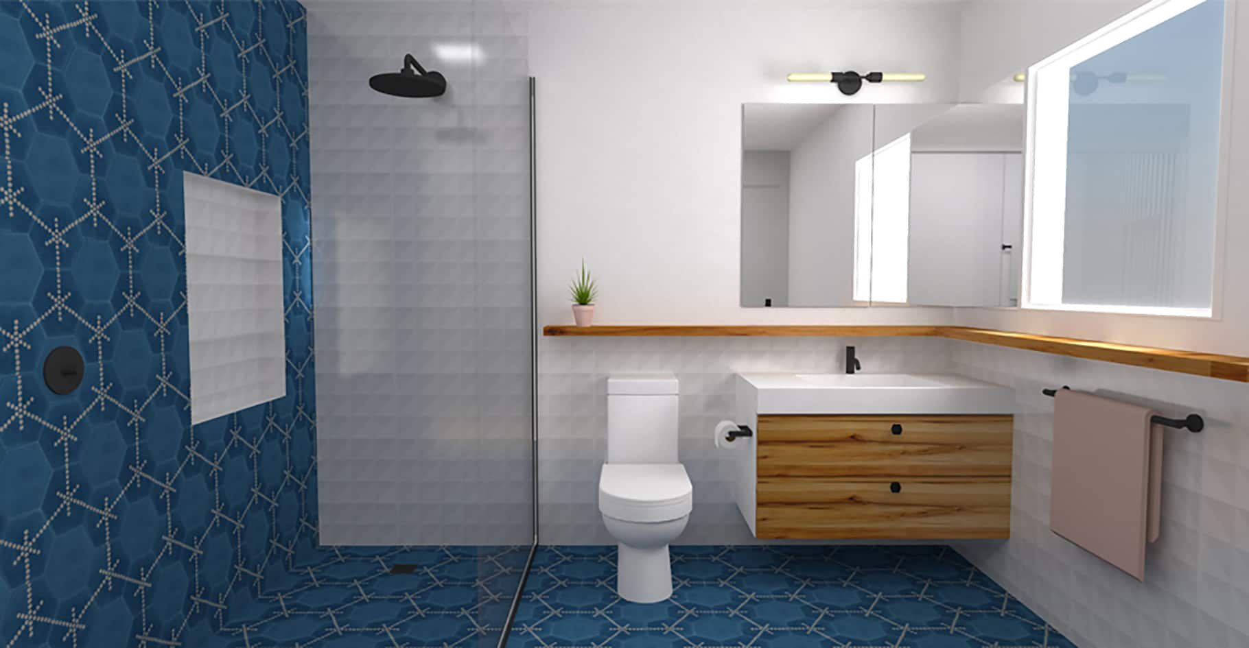 Architect Architecture Build Renovate Renovation California House Modernization Open Floor Plan Bathroom Colorful